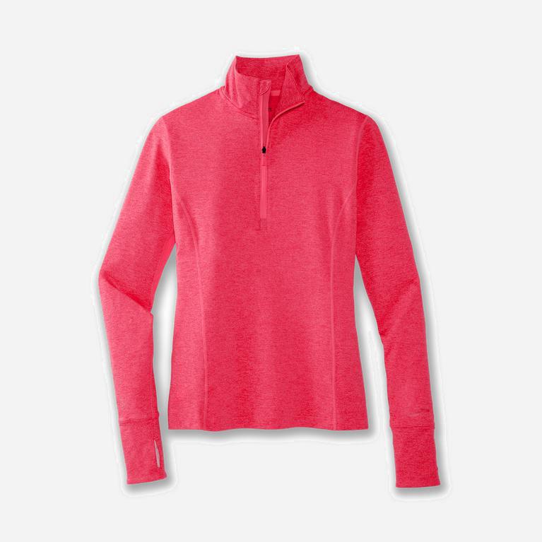 Brooks Women's Dash 1/2 Zip Running Jackets Singapore - Heather Fluoro Pink (60423-NPMS)